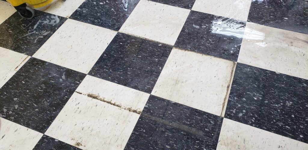 dirty checkered floor