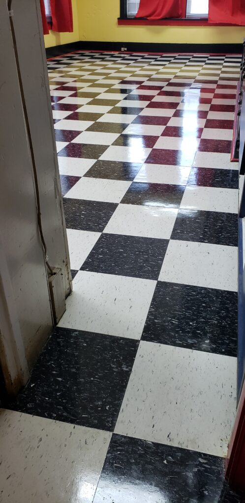 cleaned checkered floor